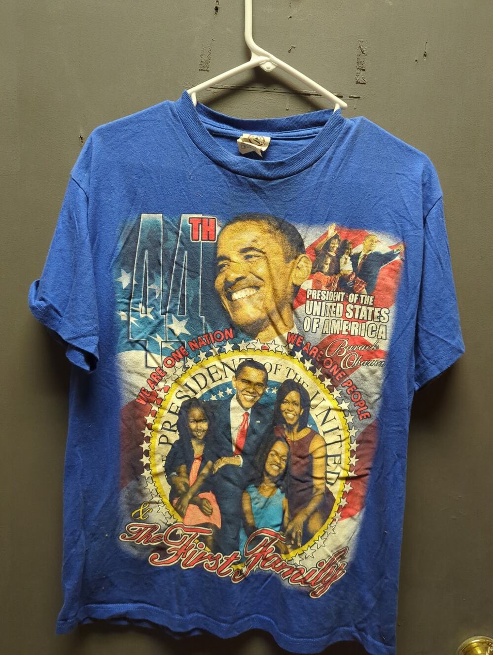 Vintage Delta ProWeight Size Small Blue Obama shirt President short sleeve